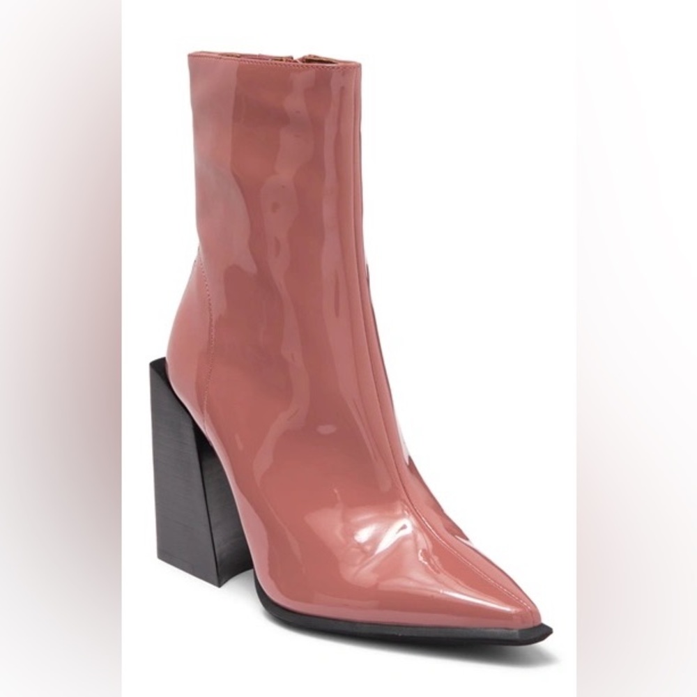 Jeffrey Campbell Blush Patent Happy Hour Pointed Toe Boots!!